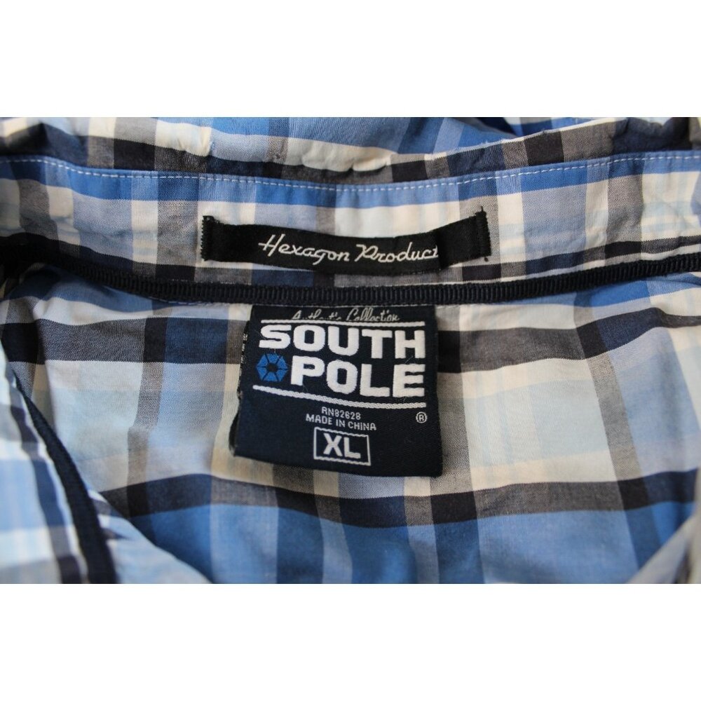Southpole Men’s Plaid Short Sleeve Button Down Shirt XL Casual Streetwear - Picture 4 of 4